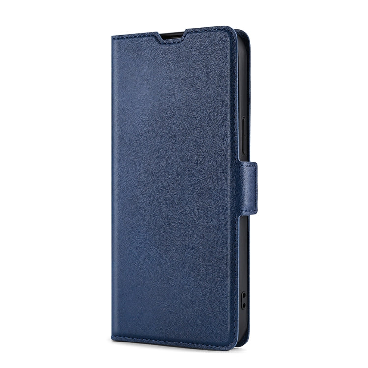 For iPhone X / XS Ultra-thin Voltage Side Buckle PU + TPU Horizontal Flip Leather Case with Holder & Card Slot(Blue) - More iPhone Cases by buy2fix | Online Shopping UK | buy2fix