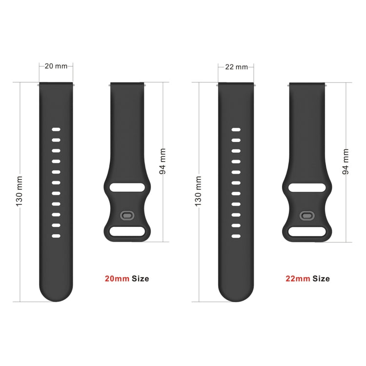 22mm For Apex 46mm /  Apex Pro / Ticwatch Pro 3 Universal Inner Back Buckle Perforation Silicone Watch Band(Wine Red) - Watch Bands by buy2fix | Online Shopping UK | buy2fix