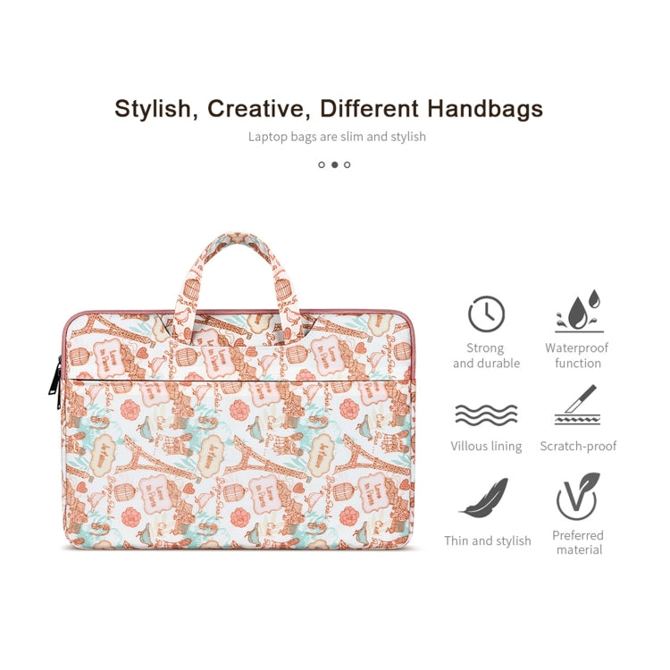 ST01DZ Lightweight Canvas Printed Laptop Bag, Size:13.3 inch(Flower Pink) - 13.3 inch by buy2fix | Online Shopping UK | buy2fix