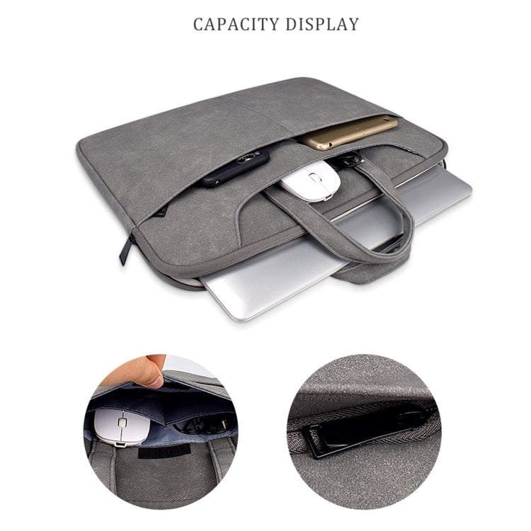 ST06SDJ Frosted PU Business Laptop Bag with Detachable Shoulder Strap, Size:14.1-15.4 inch(Dark Gray) - 15 inch by buy2fix | Online Shopping UK | buy2fix