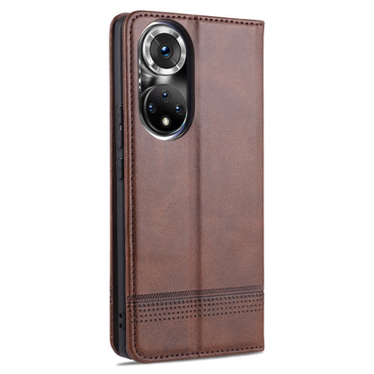 For Honor 50 AZNS Magnetic Calf Texture Horizontal Flip Leather Case with Card Slots & Holder & Wallet(Dark Brown) - Honor Cases by AZNS | Online Shopping UK | buy2fix