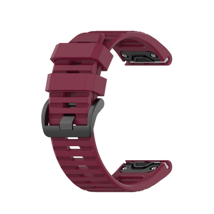 For Garmin Fenix 6 22mm Smart Watch Quick Release Silicon Watch Band(Wine Red) - Watch Bands by buy2fix | Online Shopping UK | buy2fix