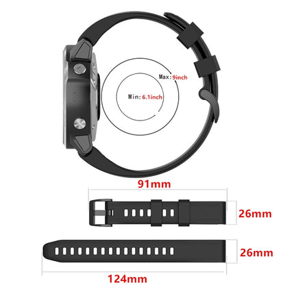 For Garmin Fenix 6 22mm Smart Watch Quick Release Silicon Watch Band(Black) - Watch Bands by buy2fix | Online Shopping UK | buy2fix