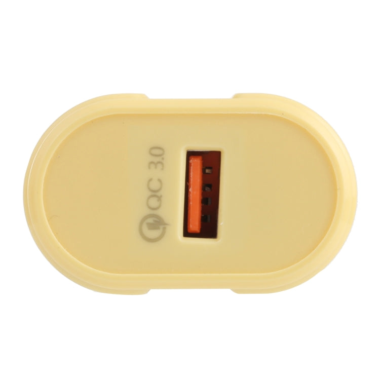 13-3 QC3.0 Single USB Interface Macarons Travel Charger, US Plug(Yellow) - Mobile Accessories by buy2fix | Online Shopping UK | buy2fix