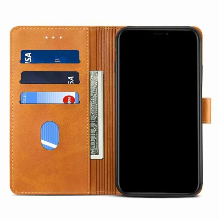 For Samsung Galaxy S21 FE GUSSIM Business Style Horizontal Flip Leather Case with Holder & Card Slots & Wallet(Khaki) - Galaxy Phone Cases by GUSSIM | Online Shopping UK | buy2fix