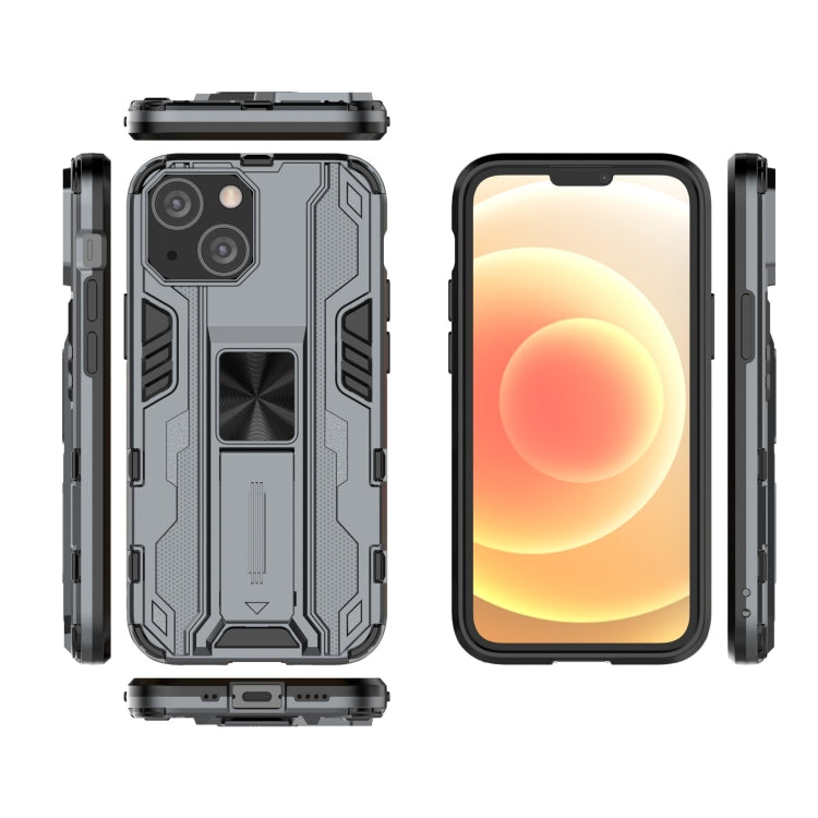 For iPhone 13 mini Supersonic PC + TPU Shock-proof Protective Case with Holder (Grey) - iPhone 13 mini Cases by buy2fix | Online Shopping UK | buy2fix