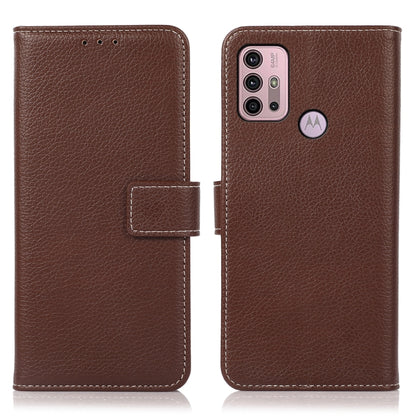 For Motorola Moto G30 / G20 / G10 4G Litchi Texture PU + TPU Horizontal Flip Leather Case with Holder & Card Slots & Wallet(Brown) - Motorola Cases by buy2fix | Online Shopping UK | buy2fix