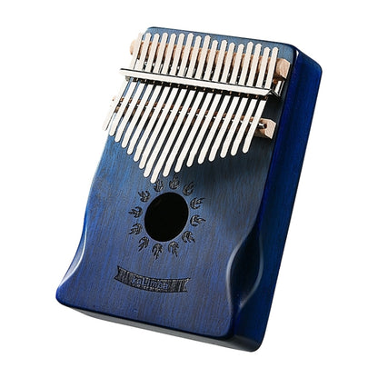 17 Tone Acacia Wood Thumb Piano Kalimba Musical Instruments(Aurora Blue-Sun) - Keyboard Instruments by buy2fix | Online Shopping UK | buy2fix