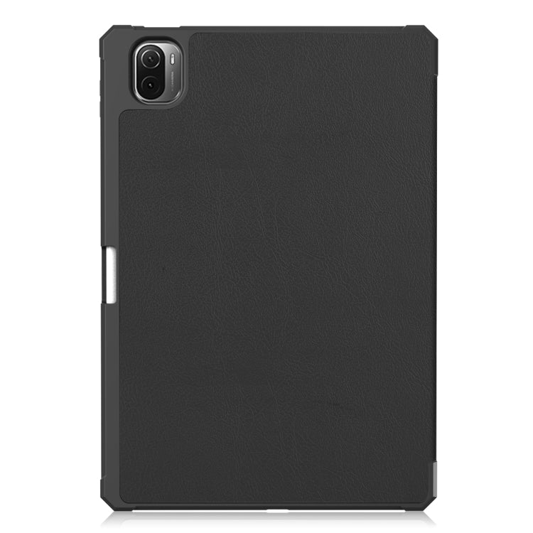 For Xiaomi Pad 5 / 5 Pro Custer Texture Horizontal Flip Leather Case with Three-folding Holder & Sleep / Wake-up Function(Black) - Xiaomi Accessories by buy2fix | Online Shopping UK | buy2fix