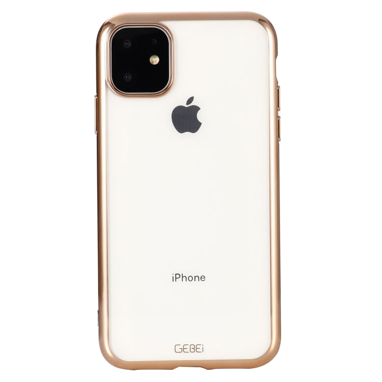 For iPhone 11 Pro GEBEI Plating TPU Shockproof Protective Case(Gold) - iPhone 11 Pro Cases by GEBEI | Online Shopping UK | buy2fix