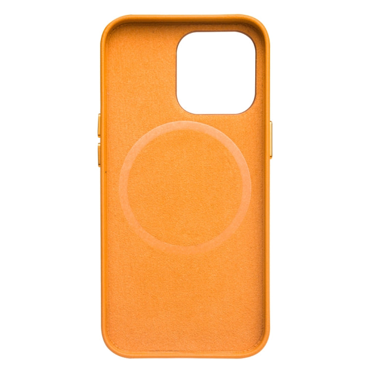 For iPhone 13 Pro Max QIALINO Nappa Cowhide MagSafe Magnetic Protective Case (Orange) - iPhone 13 Pro Max Cases by QIALINO | Online Shopping UK | buy2fix