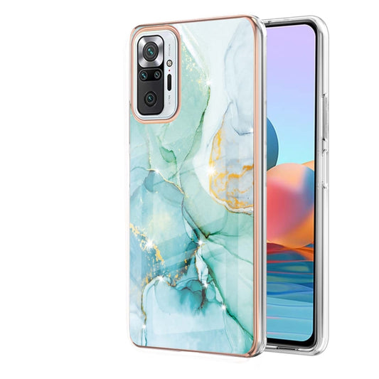 For Xiaomi Redmi Note 10 Pro / 10 Pro Max Electroplating Marble Pattern Dual-side IMD TPU Shockproof Case(Green 003) - Xiaomi Accessories by buy2fix | Online Shopping UK | buy2fix