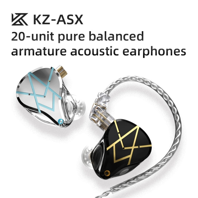 KZ ASX 20-unit Balance Armature Monitor HiFi In-Ear Wired Earphone With Mic(Black) - In Ear Wired Earphone by KZ | Online Shopping UK | buy2fix