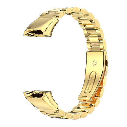 For Huawei Band 6 / Honor Band 6 / 7 MIJOBS Three Strains Stainless Steel Metal Buckle Watch Band(Gold) - Watch Bands by MIJOBS | Online Shopping UK | buy2fix