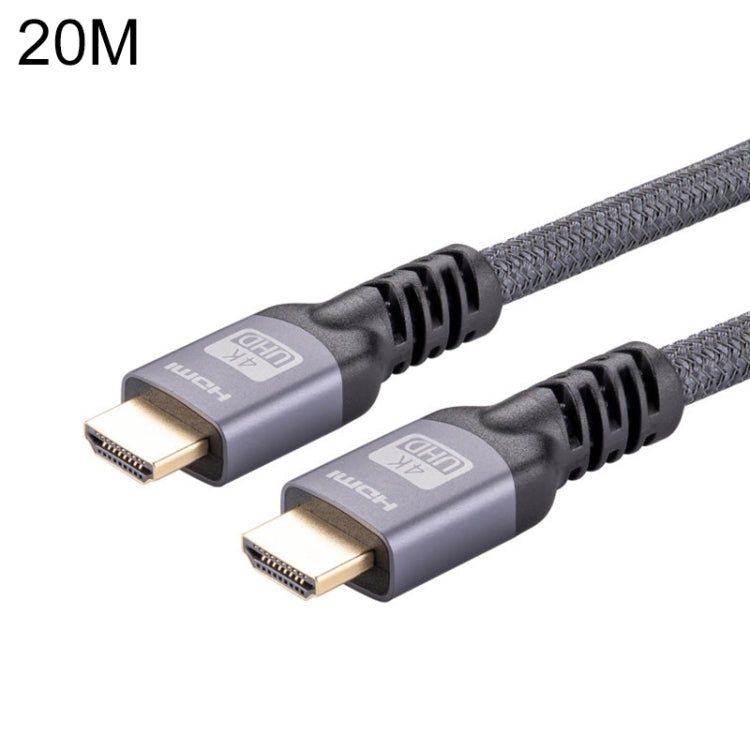 HDMI 2.0 Male to HDMI 2.0 Male 4K Ultra-HD Braided Adapter Cable, Cable Length:20m(Grey) - Cable by buy2fix | Online Shopping UK | buy2fix