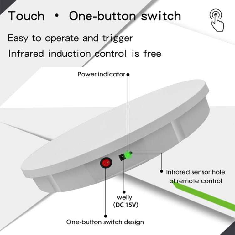 52cm Remote Control Electric Rotating Turntable Display Stand Video Shooting Props Turntable, Charging Power, Power Plug:EU Plug(White) - Camera Accessories by buy2fix | Online Shopping UK | buy2fix