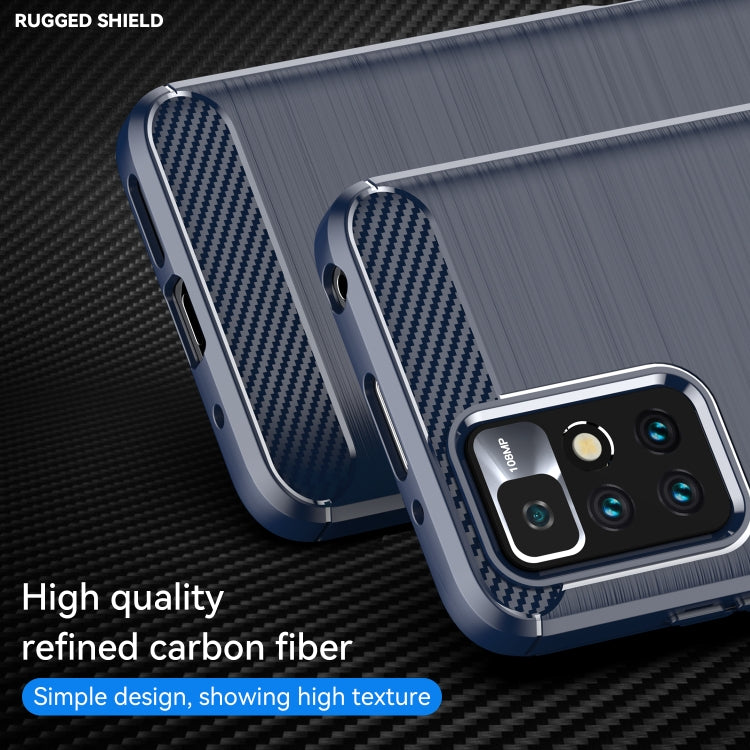 For Xiaomi Redmi Note 11 Brushed Texture Carbon Fiber TPU Phone Case(Blue) - Xiaomi Accessories by buy2fix | Online Shopping UK | buy2fix