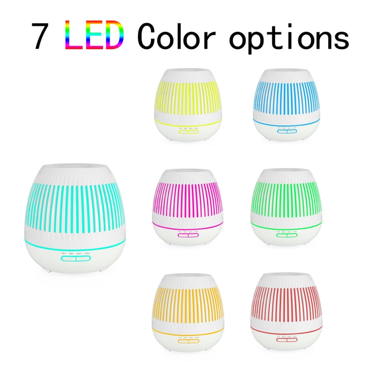 400ml Hollow-out LED Humidifier Wood Grain Air Purifier Aromatherapy Machine Automatic Alcohol Sprayer with Colorful LED Light, Plug Specification:UK Plug(White) - Home & Garden by buy2fix | Online Shopping UK | buy2fix