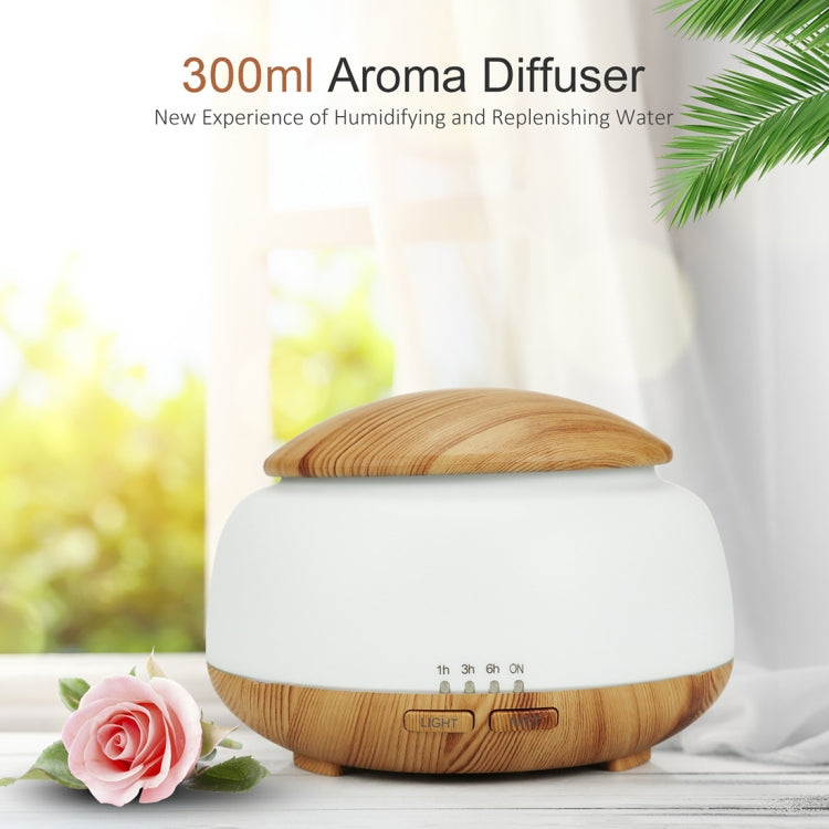 Wood Grain Humidifier Air Purifier Ultrasonic Atomization Household Aromatherapy Machine with Colorful LED Light Automatic Alcohol Sprayer, Plug Specification:US Plug(Light Brown) - Home & Garden by buy2fix | Online Shopping UK | buy2fix