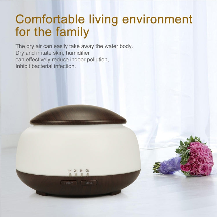 Wood Grain Humidifier Air Purifier Ultrasonic Atomization Household Aromatherapy Machine with Colorful LED Light Automatic Alcohol Sprayer, Plug Specification:US Plug(Light Brown) - Home & Garden by buy2fix | Online Shopping UK | buy2fix