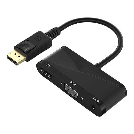 D45 3 in 1 DP to HDMI + VGA + 3.5 Audio Converter Cable(Black) - Adapter by buy2fix | Online Shopping UK | buy2fix