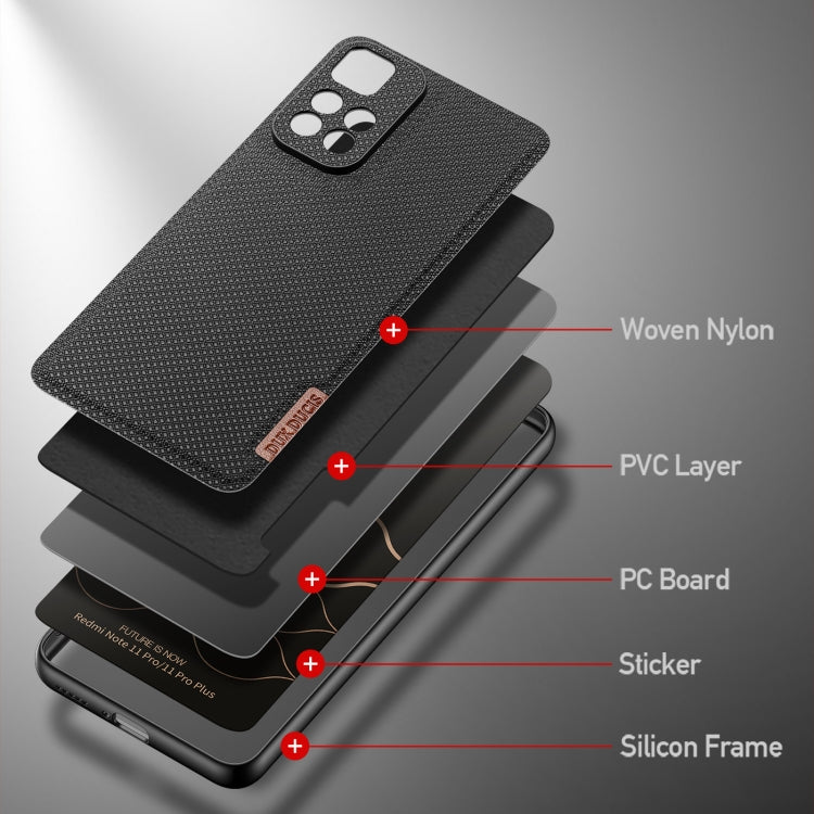 For Xiaomi Redmi Note 11 Pro Chinese Version / 11 Pro+ DUX DUCIS Fino Series PU + TPU Phone Case(Black) - Xiaomi Cases by DUX DUCIS | Online Shopping UK | buy2fix