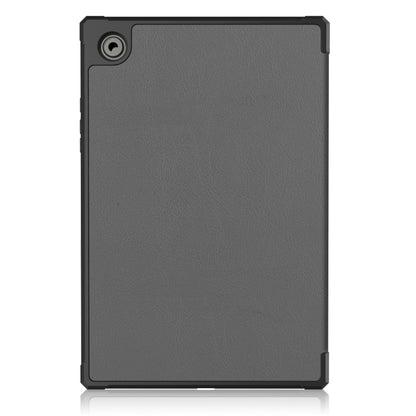 For Samsung Galaxy Tab A8 2021 SM-X205 3-Fold Holder Leather Tablet Case(Grey) - Samsung Accessories by buy2fix | Online Shopping UK | buy2fix