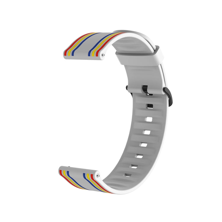 22mm Stripe Silicone Watch Band(White) - Watch Bands by buy2fix | Online Shopping UK | buy2fix