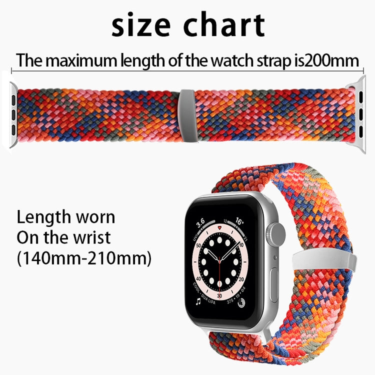 Nylon Braid Watch Band For Apple Watch Series 9&8&7 41mm / SE 3&SE 2&6&SE&5&4 40mm / 3&2&1 38mm(Bright Orange) - Watch Bands by buy2fix | Online Shopping UK | buy2fix