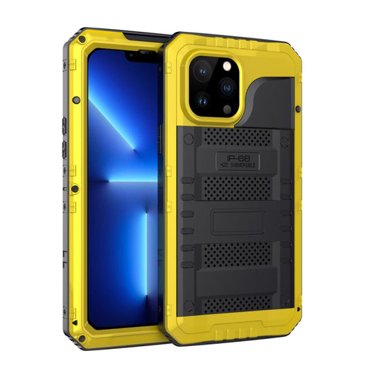 For iPhone 13 Pro Max Shockproof Waterproof Dustproof Metal + Silicone Phone Case with Screen Protector (Yellow) - iPhone 13 Pro Max Cases by buy2fix | Online Shopping UK | buy2fix