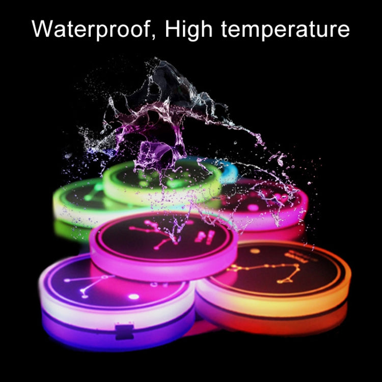 2 PCS Car Constellation Series AcrylicColorful USB Charger Water Cup Groove LED Atmosphere Light(Cancer) - In Car by buy2fix | Online Shopping UK | buy2fix