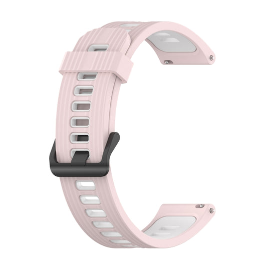 For Huawei Watch GT Runner 22mm Two-color Stripe Silicone Watch Band(Sand Pink White) - Watch Bands by buy2fix | Online Shopping UK | buy2fix