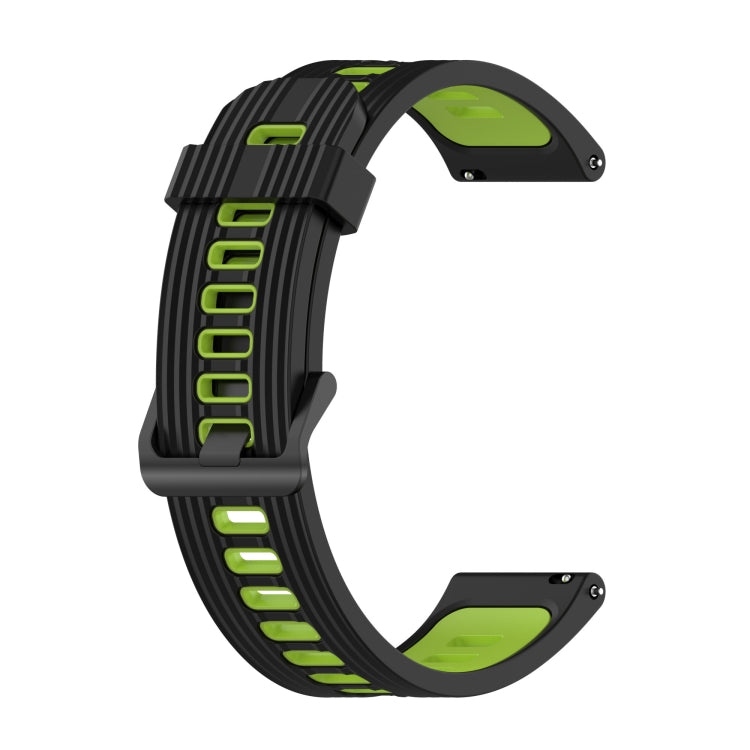 For Amazfit GTR 3/GTR 3 Pro/GTR 2 22mm Two-color Stripe Silicone Watch Band(Black Lime Green) - Watch Bands by buy2fix | Online Shopping UK | buy2fix