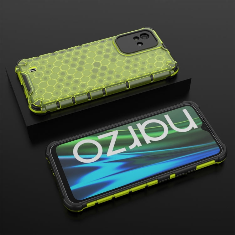 For OPPO Realme Narzo 50 4G Honeycomb PC + TPU Phone Case(Green) - Realme Cases by buy2fix | Online Shopping UK | buy2fix