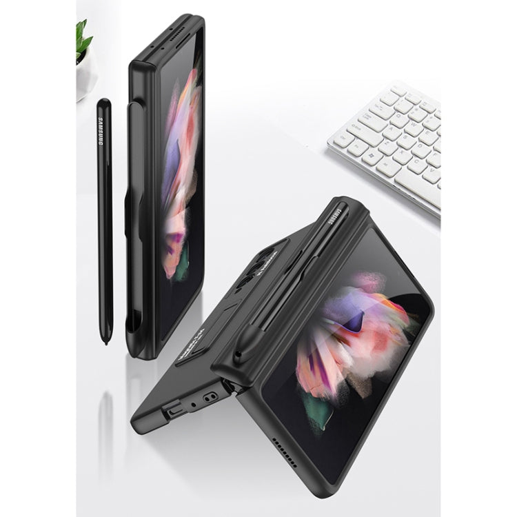 For Samsung Galaxy Z Fold3 5G GKK Magnetic Full Coverage Phone Flip Case with Pen Slot(Dark Green) - Samsung Accessories by GKK | Online Shopping UK | buy2fix