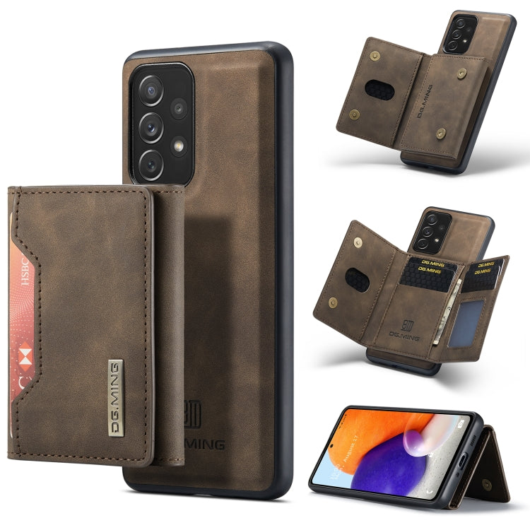 For Samsung Galaxy A73 5G DG.MING M2 Series 3-Fold Multi Card Bag + Phone Case(Coffee) - Galaxy Phone Cases by DG.MING | Online Shopping UK | buy2fix