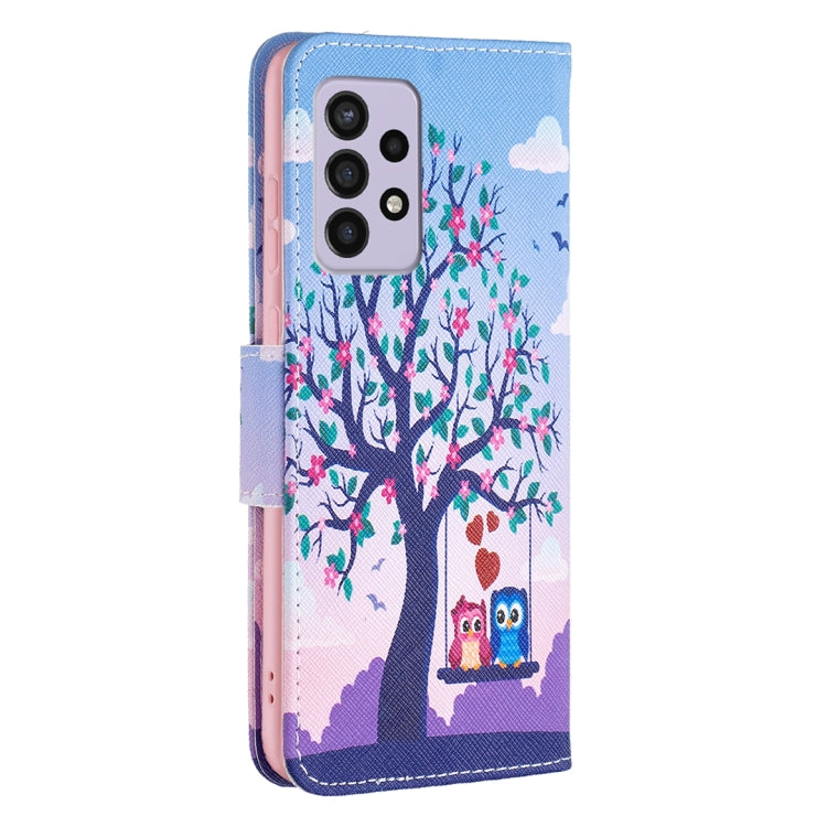 For Samsung Galaxy A33 5G Colored Drawing Leather Phone Case(Owl) - Samsung Accessories by buy2fix | Online Shopping UK | buy2fix