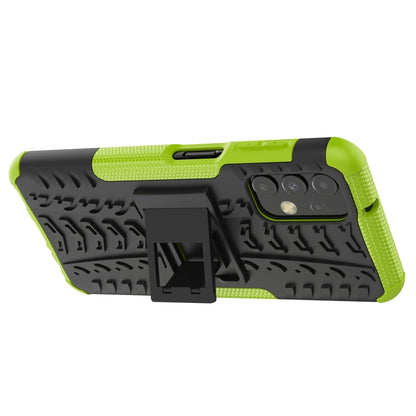 For Samsung Galaxy A13 4G Tire Texture Shockproof TPU+PC Phone Case with Holder(Green) - Samsung Accessories by buy2fix | Online Shopping UK | buy2fix