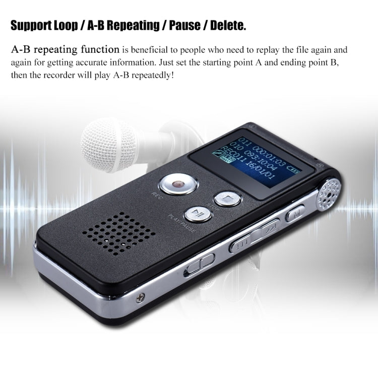 SK-012 32GB USB Dictaphone Digital Audio Voice Recorder with WAV MP3 Player VAR Function(Black) - Consumer Electronics by buy2fix | Online Shopping UK | buy2fix