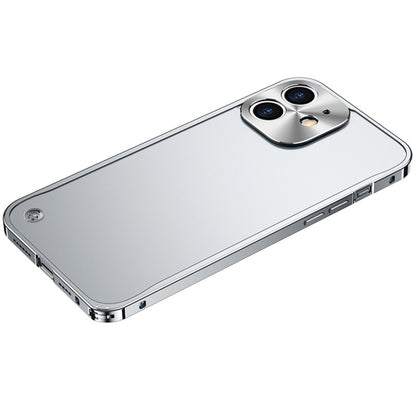 For iPhone 12 Metal Frame Frosted Case(Silver) - Apple Accessories by buy2fix | Online Shopping UK | buy2fix