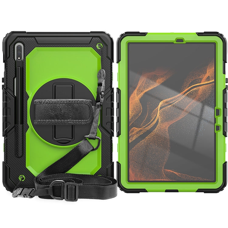 For Samsung Galaxy Tab S8 11 inch SM-X700 Silicone + PC Tablet Case(Black+Yellow Green) - Galaxy Tab S8 Cases by buy2fix | Online Shopping UK | buy2fix