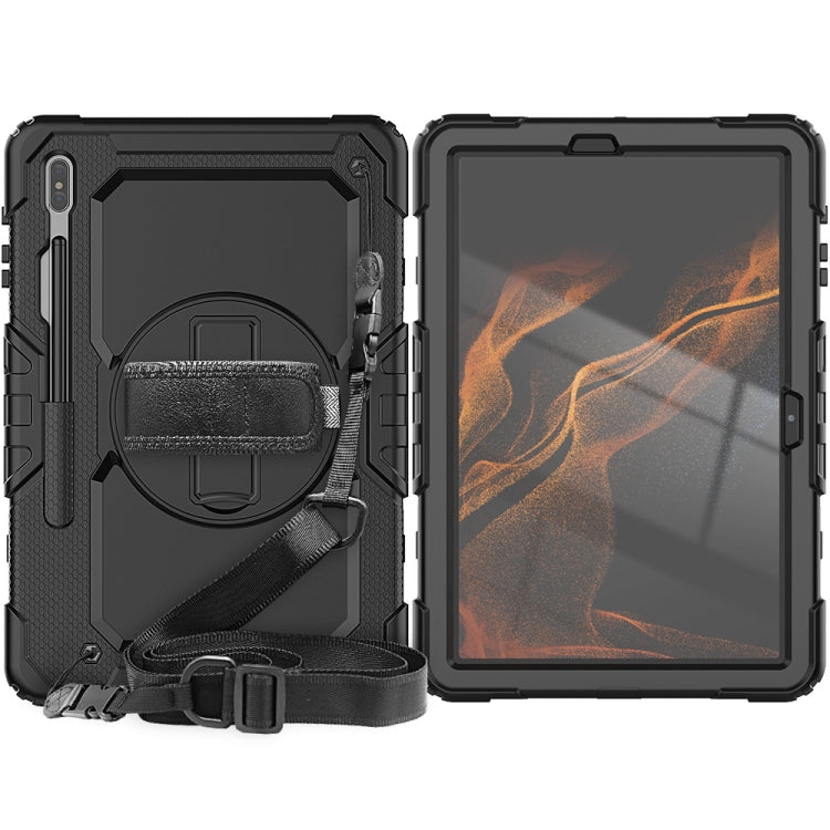 For Samsung Galaxy Tab S8+ 12.4 inch SM-X800 Silicone + PC Tablet Case(Black) - Galaxy Tab S8+ Cases by buy2fix | Online Shopping UK | buy2fix
