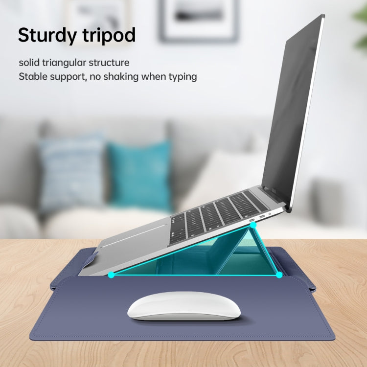 13 inch Multifunctional Mouse Pad Stand Handheld Laptop Bag(Blue) - 13.3 inch by buy2fix | Online Shopping UK | buy2fix