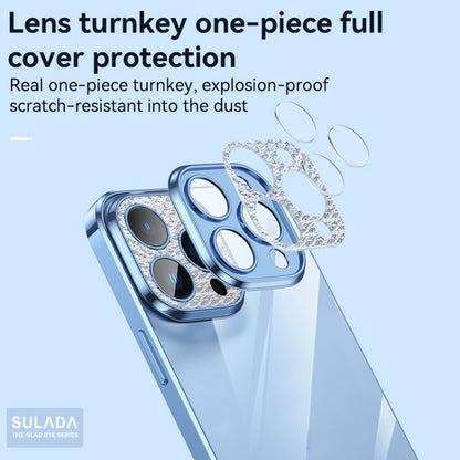 For iPhone 13 SULADA Diamond Lens Protector Plated Frosted Case(Silver) - iPhone 13 Cases by SULADA | Online Shopping UK | buy2fix