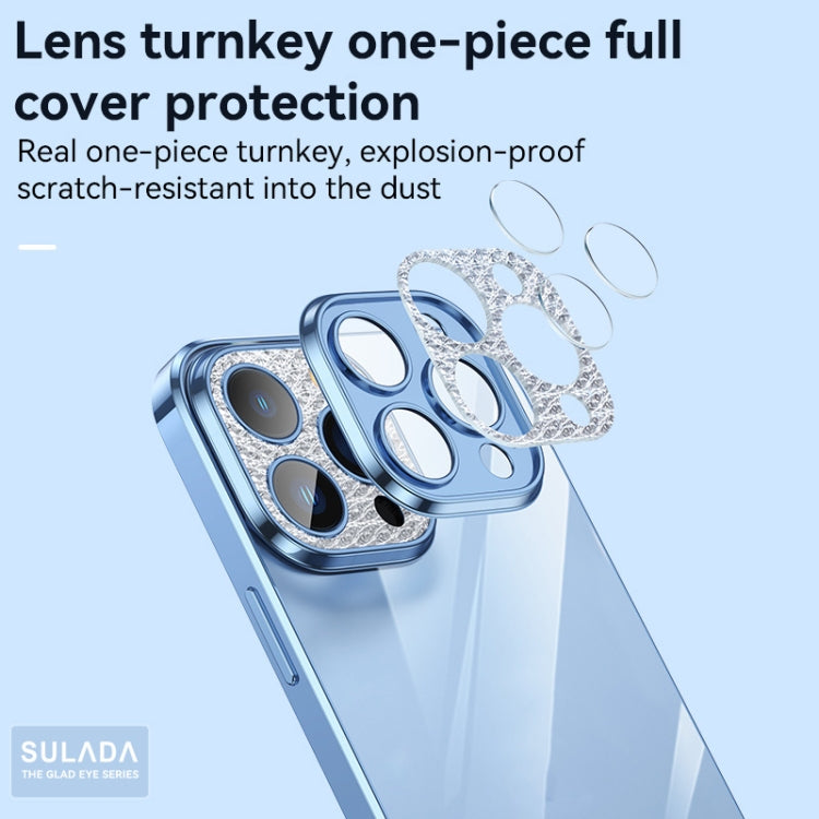 For iPhone 11 SULADA Diamond Lens Protector Plated Frosted Case (Sierra Blue) - iPhone 11 Cases by SULADA | Online Shopping UK | buy2fix