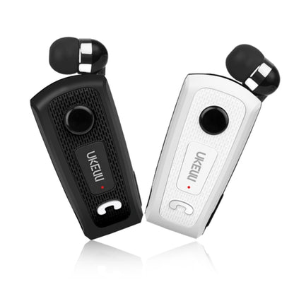 UKELILI UK-E20 DSP Noise Reduction Lavalier Pull Cable Bluetooth Earphone with Vibration(White) - Bluetooth Earphone by UKELILI | Online Shopping UK | buy2fix