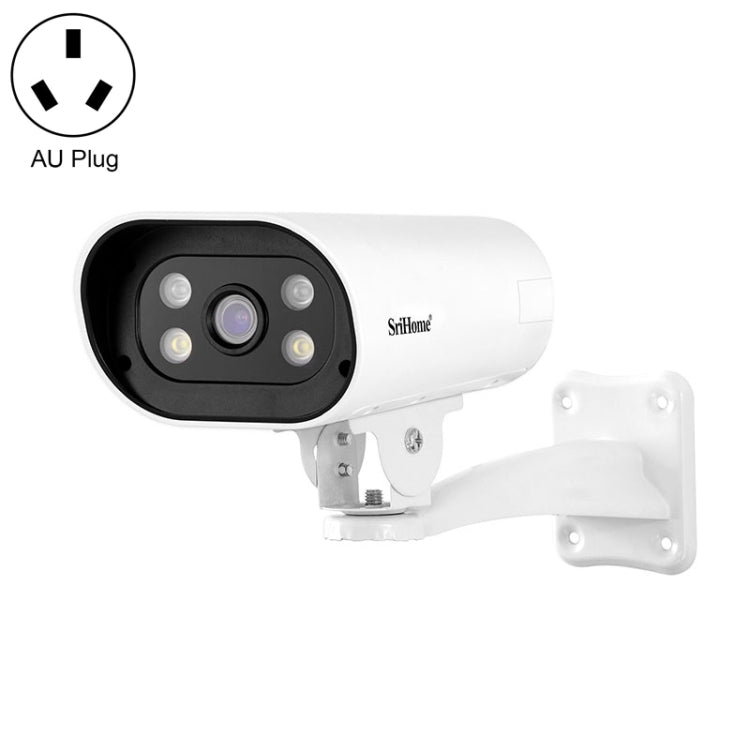 SriHome SH037B 4MP Full Color Night Vision IP66 Waterproof Bullet Camera, POE Version, AU Plug - Bullet Camera by SriHome | Online Shopping UK | buy2fix