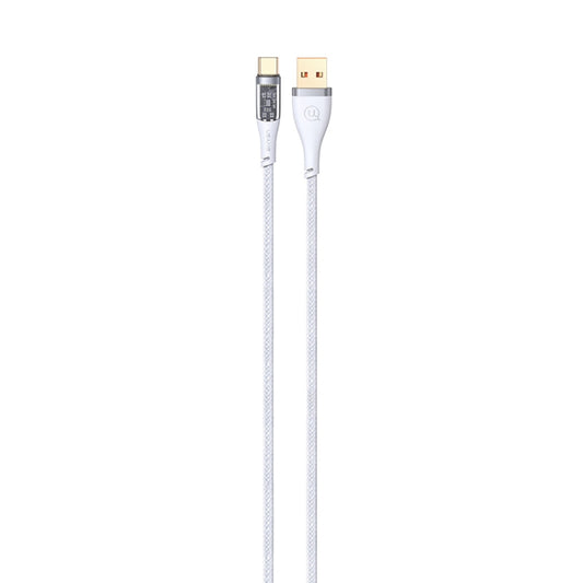 USAMS US-SJ572 Type-C / USB-C 66W Aluminum Alloy Transparent Charging Cata Cable, Length: 1.2m(White) -  by USAMS | Online Shopping UK | buy2fix