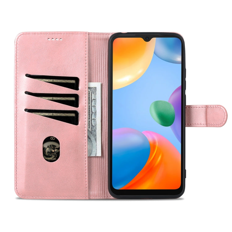 For Xiaomi Redmi 10C / Redmi 10 India AZNS Skin Feel Calf Texture Flip Leather Phone Case(Rose Gold) - Xiaomi Cases by AZNS | Online Shopping UK | buy2fix