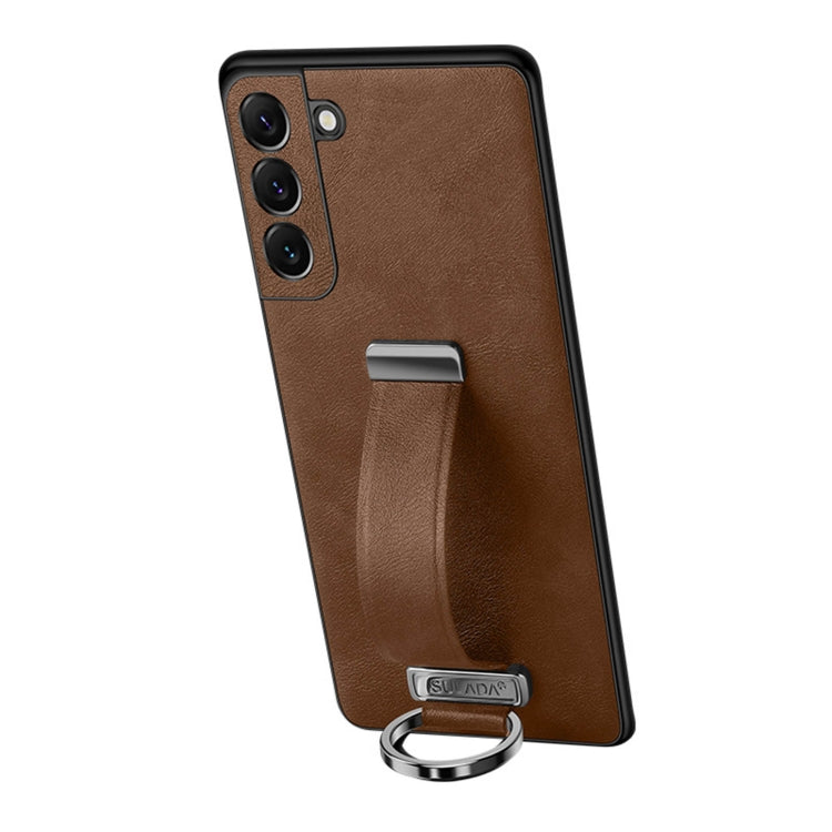 For Samsung Galaxy S22 5G SULADA Cool Series PC + Leather Texture Skin Feel Shockproof Phone Case(Brown) - Galaxy S22 5G Cases by SULADA | Online Shopping UK | buy2fix